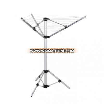 18m garden 3 arms rotary airer with 3 legs lightweight rotary washing line laundry airer